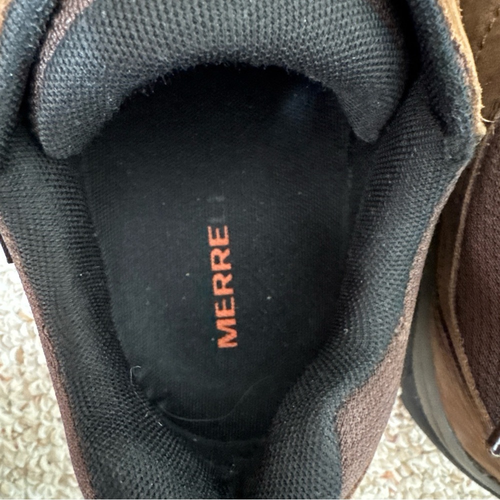 Merrell Men’s Moab Adventure Waterproof Brown Leather Shoes 10.5 Vibram - Picture 3 of 11